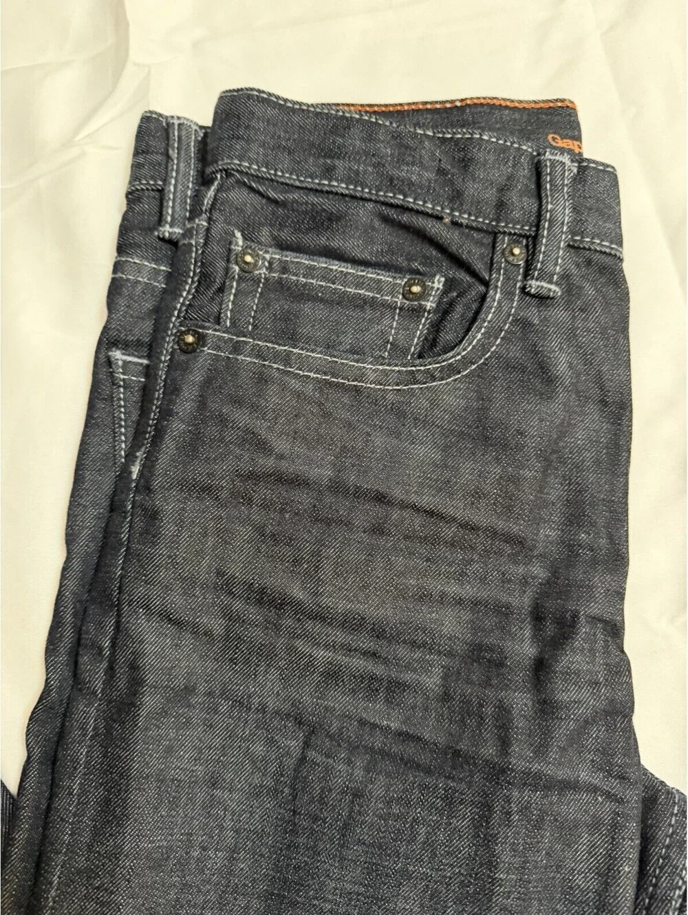 Gap Kids 1969 Girl's Denim Blue Jeans  W/ Patch Pockets Bootcut Wide Leg Size 14